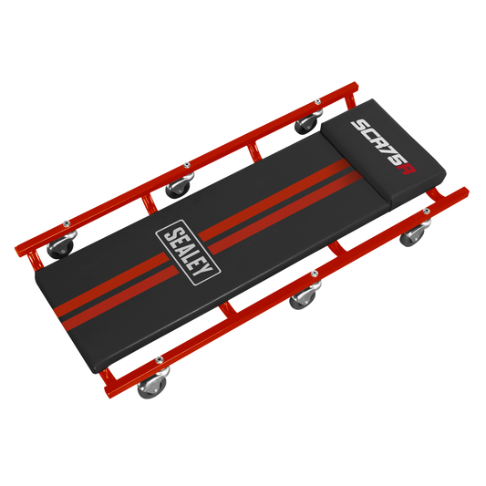 Sealey American-Style Creeper 36" with Steel Frame & 6 Wheels - Red SCR75