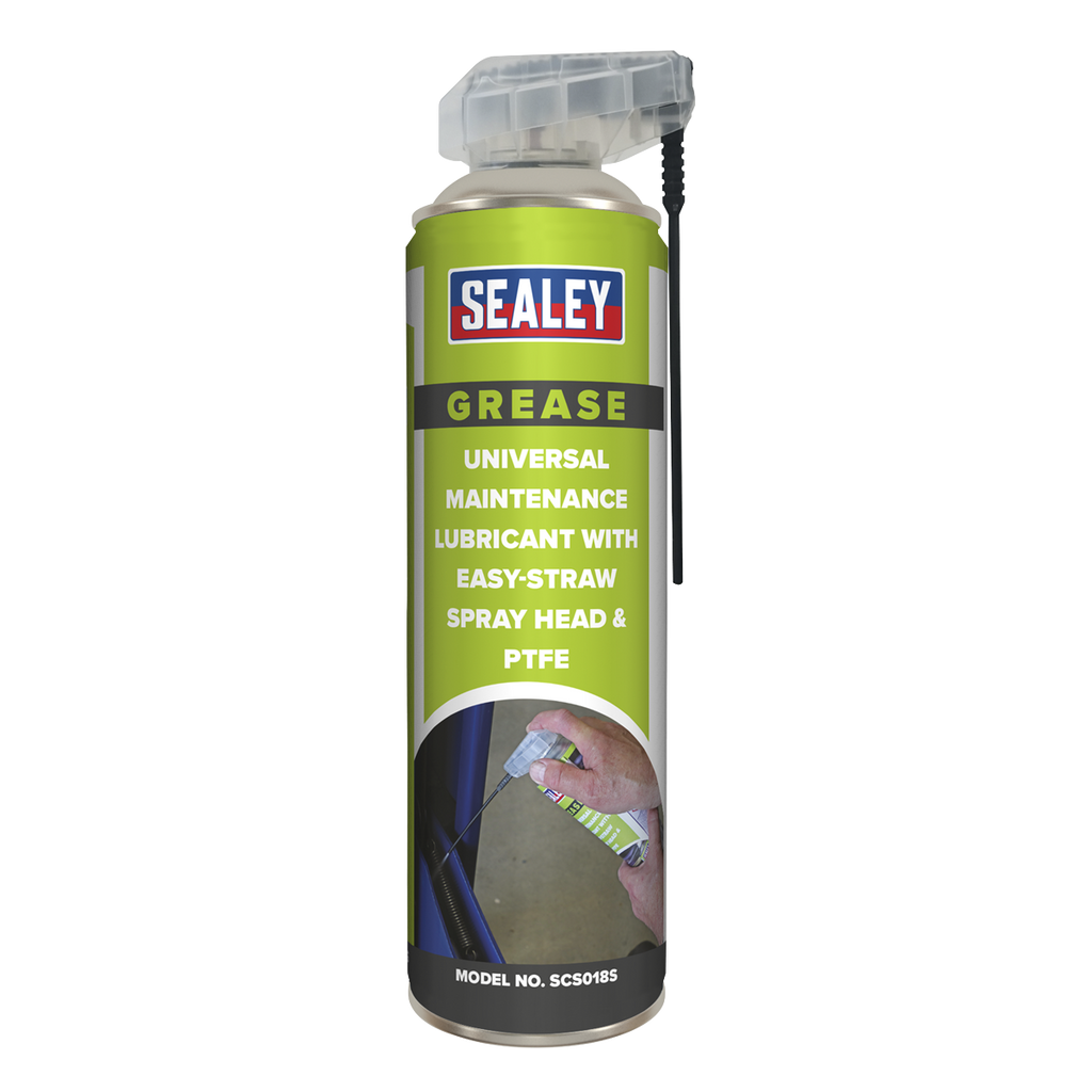 Sealey 500ml Universal Maintenance Lubricant with Easy-Straw Spray Head & PTFE SCS018S