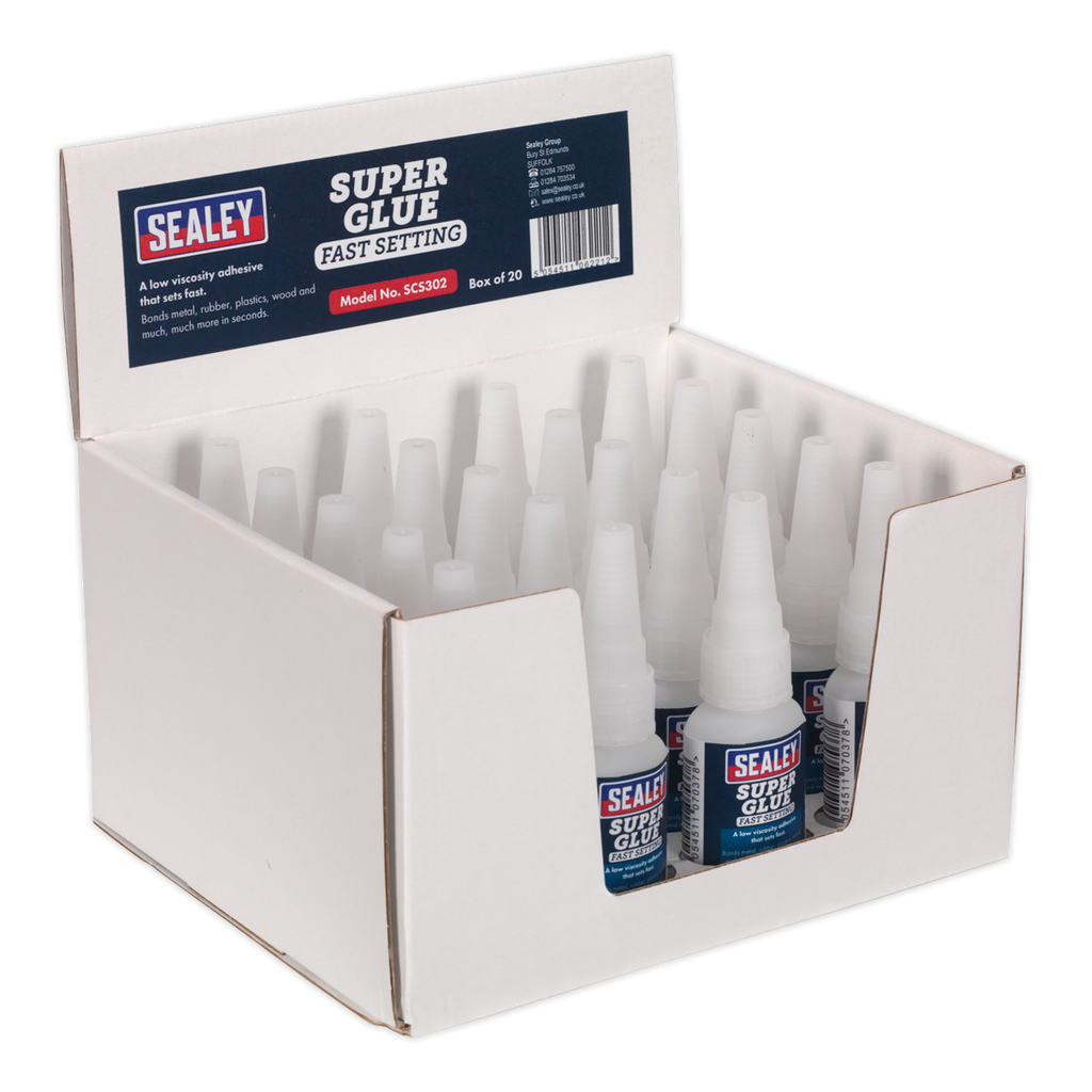 Sealey 20g Fast Setting Super Glue - Pack of 20 SCS302