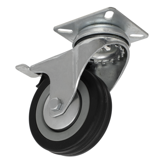 Sealey Ø75mm Castor Wheel Swivel Plate with Brake SCW175SPL