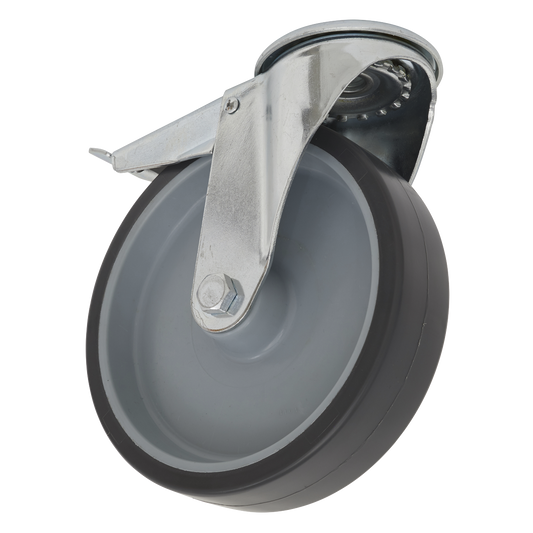 Sealey Ø50mm Medium-Duty Thermoplastic Bolt Hole Caster Wheel with Total Lock - Trade SCW250SBLEM