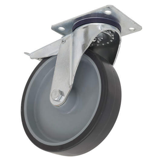 Sealey Ø50mm Medium-Duty Thermoplastic Swivel Castor Wheel with Total Lock - Trade SCW250SPLEM