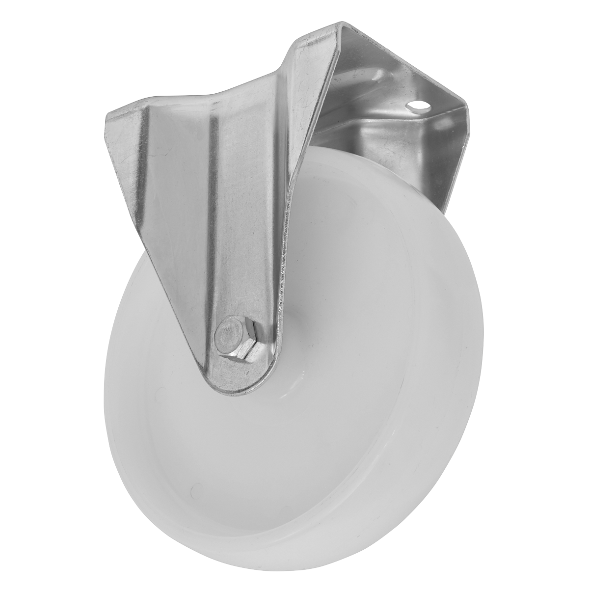 Sealey Ø80mm Heavy-Duty Nylon Castor Wheel Fixed Plate - Trade SCW480FPEM