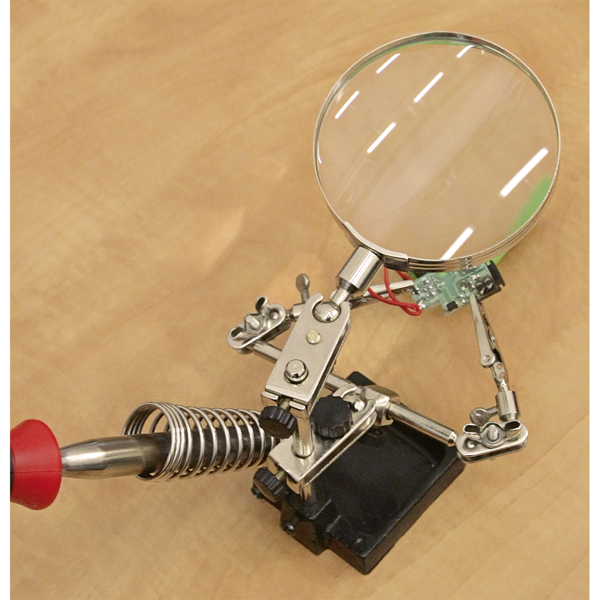 Sealey Mini Robot Soldering Stand with Magnifier & Iron Holder SD150H