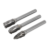 Sealey 3pc Tungsten Carbide Rotary Burr Set Ripper/Coarse SDBCK3