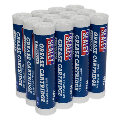 Sealey 400g EP2 Lithium Grease Cartridge - Pack of 12 SGC12