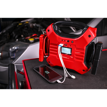 Sealey 1200/450A 12/24V Jump Starter Power Pack Lithium-ion Phosphate (LiFePo4) SL32S