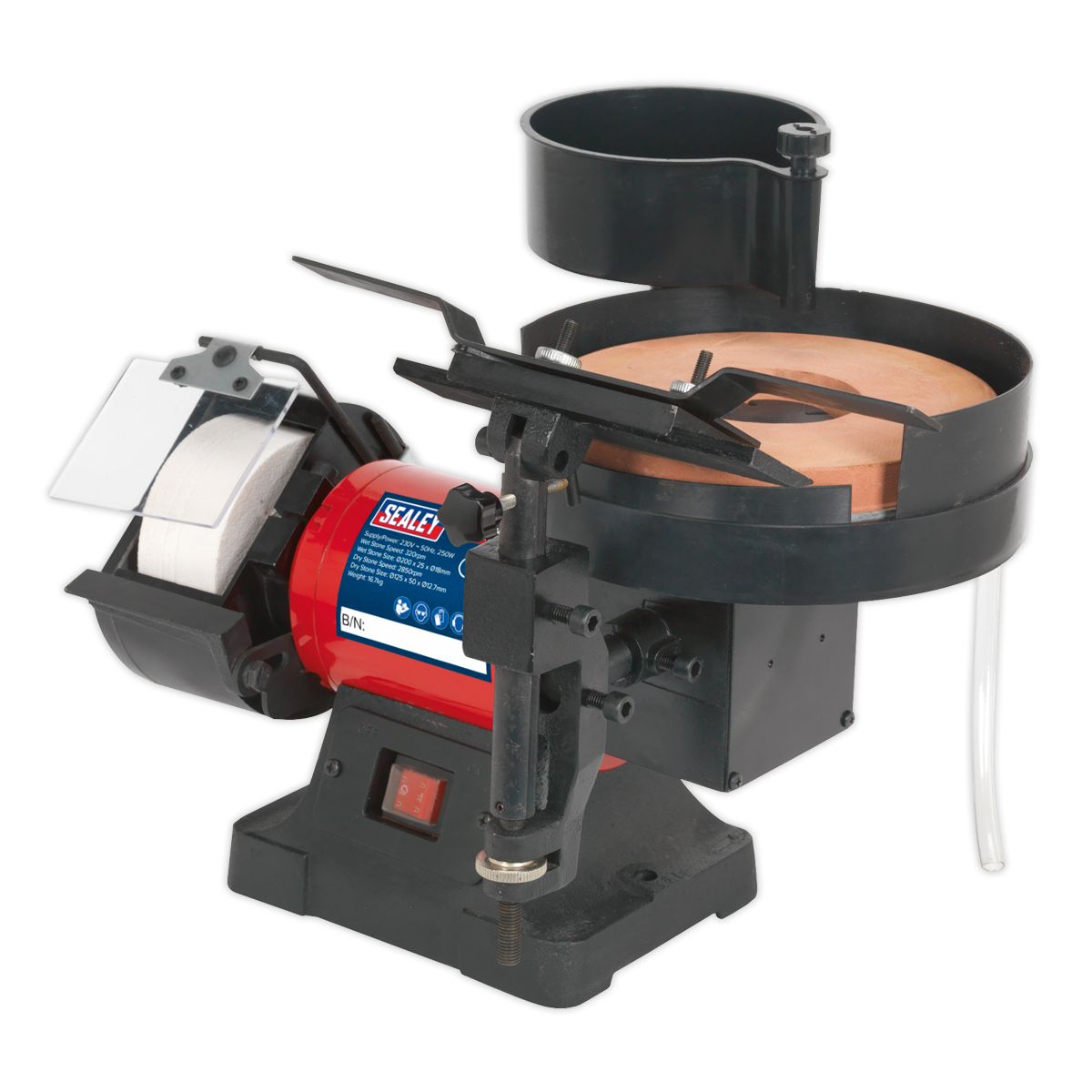 Sealey Ø200/125mm Wet & Dry Bench Grinder/Sharpener 250W SMS2107
