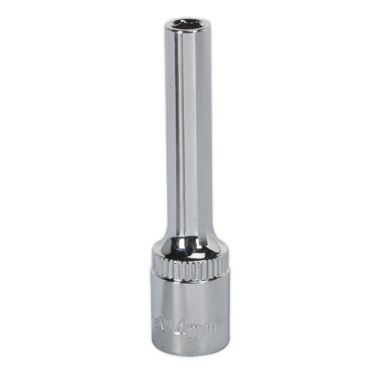 Sealey 4mm Deep 1/4"Sq Drive Fully Polished WallDrive® Socket SP1404D