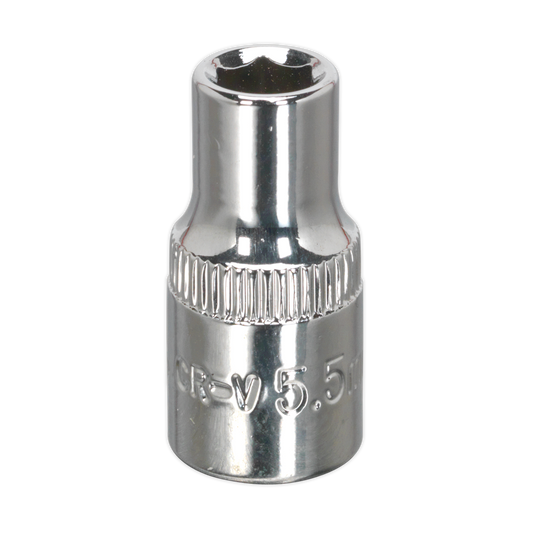 Sealey 5.5mm 1/4"Sq Drive Fully Polished WallDrive® Socket SP14055