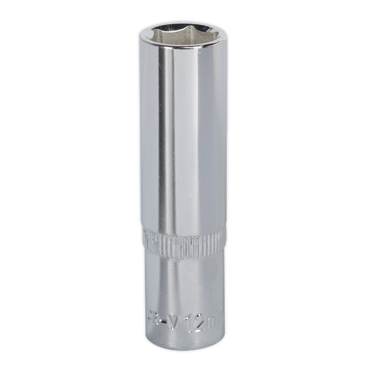 Sealey 12mm Deep 3/8"Sq Drive Fully Polished WallDrive® Socket SP3812D