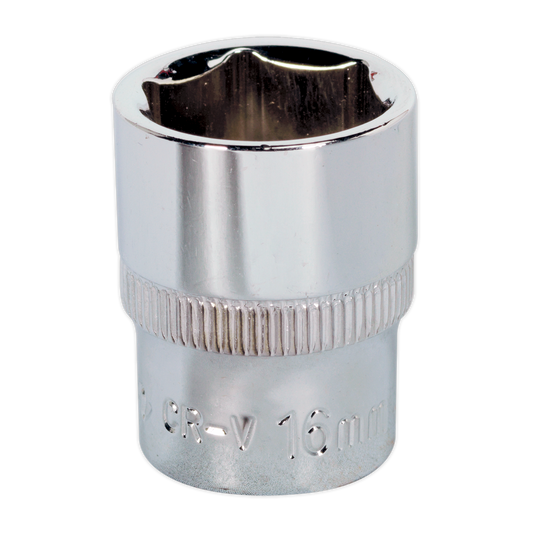 Sealey 16mm 3/8"Sq Drive Fully Polished WallDrive® Socket SP3816