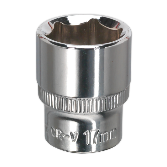 Sealey 17mm 3/8"Sq Drive Fully Polished WallDrive® Socket SP3817