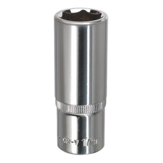 Sealey 17mm Deep 3/8"Sq Drive Fully Polished WallDrive® Socket SP3817D