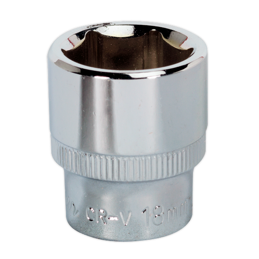 Sealey 18mm 3/8"Sq Drive Fully Polished WallDrive® Socket SP3818