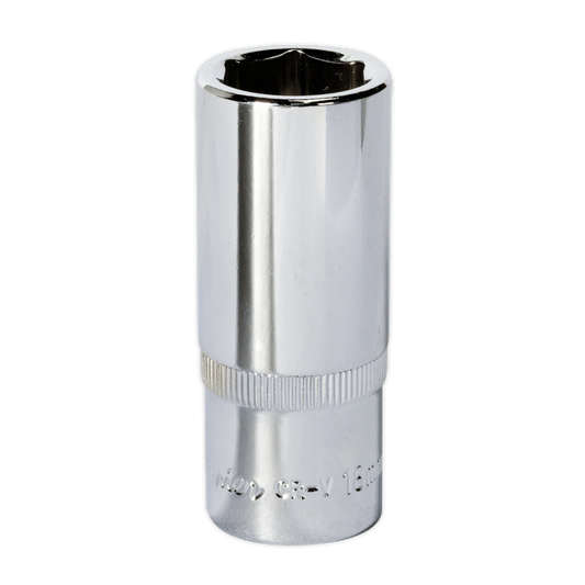 Sealey 18mm Deep 3/8"Sq Drive Fully Polished WallDrive® Socket SP3818D