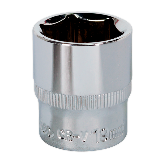 Sealey 19mm 3/8"Sq Drive Fully Polished WallDrive® Socket SP3819