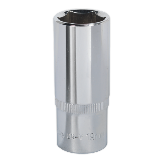 Sealey 19mm Deep 3/8"Sq Drive Fully Polished WallDrive® Socket SP3819D