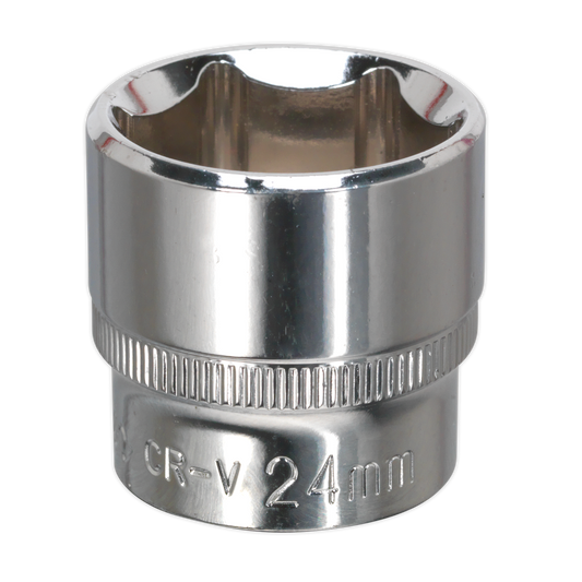 Sealey 24mm 3/8"Sq Drive Fully Polished WallDrive® Socket SP3824