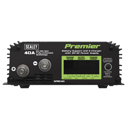 Sealey 40A Battery Support Unit & Charger SPBC40