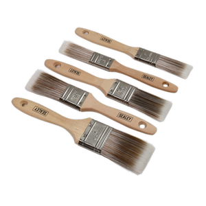 Sealey 5pc Wooden Handle Paint Brush Set SPBS5W