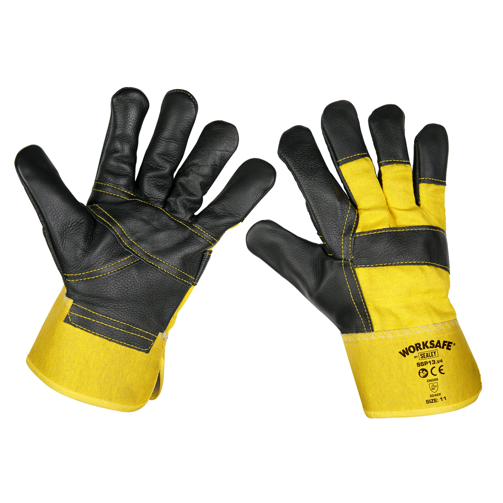 Sealey Rigger's Gloves Hide Palm - Pair SSP13