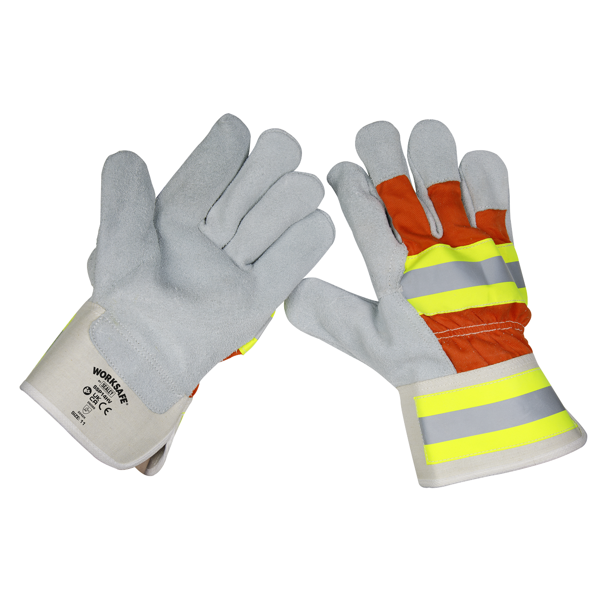 Sealey Reflective Rigger's Gloves - Pack of 6 Pairs SSP14HV/6