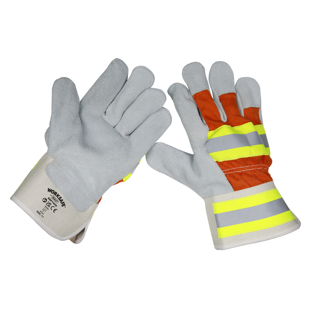 Sealey Reflective Rigger's Gloves - Pair SSP14HV