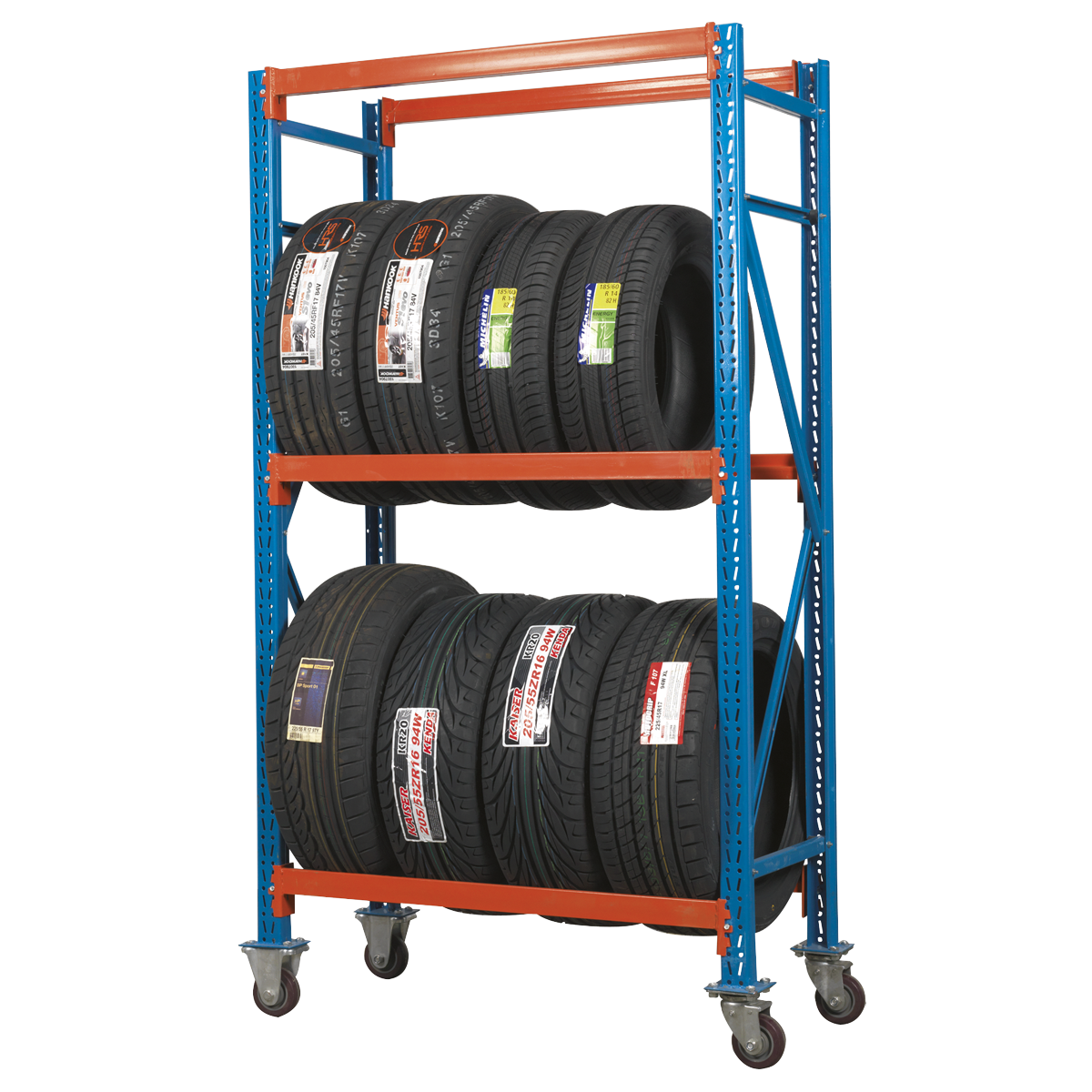 Sealey Two Level Mobile Tyre Rack - 200kg Capacity Per Level STR007