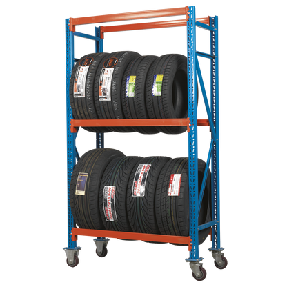 Sealey Two Level Mobile Tyre Rack - 200kg Capacity Per Level STR007