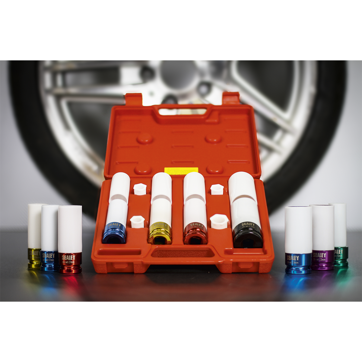 Sealey 4pc 1/2"Sq Drive Alloy Wheel Impact Socket Set SX030