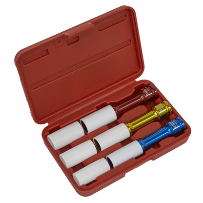 Sealey 3pc 1/2"Sq Drive Alloy Wheel Long Reach Impact Socket Set SX031D