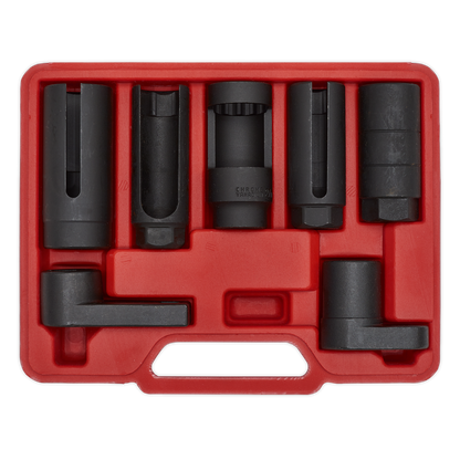 Sealey 7pc 3/8" & 1/2"Sq Drive Oxygen Sensor Socket Set SX032