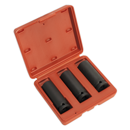Sealey 3pc 1/2"Sq Drive Deep Impact Socket Set SX043