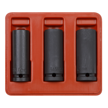 Sealey 3pc 1/2"Sq Drive Deep Impact Socket Set SX043