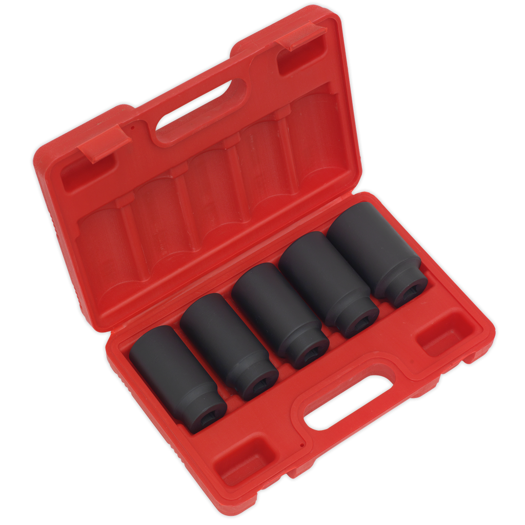 Sealey 5pc 1/2"Sq Drive Impact Hub Nut Socket Set SX050