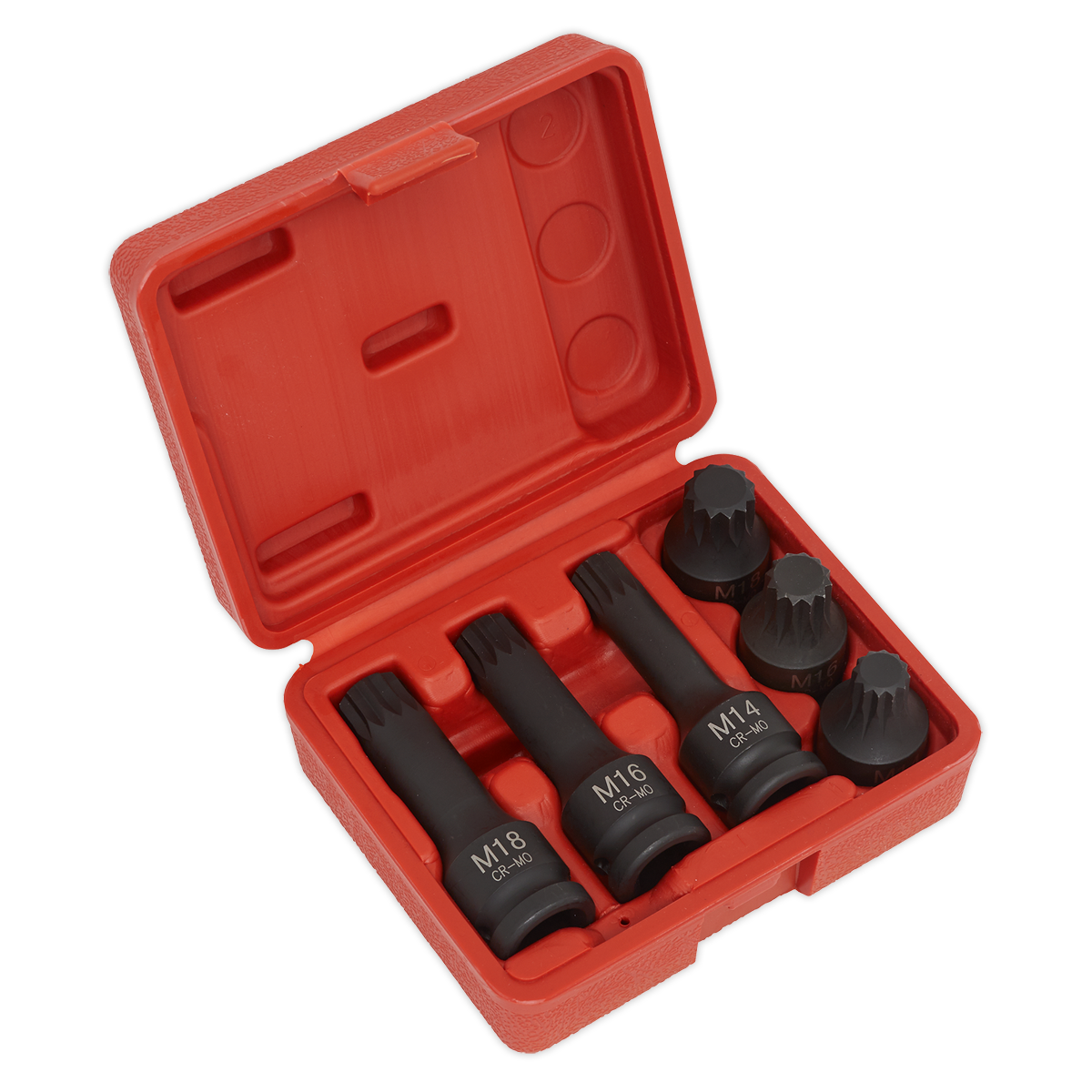 Sealey 6pc 1/2"Sq Drive Impact Spline Socket Bit Set SX052