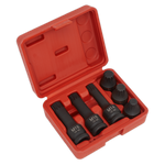 Sealey 6pc 1/2"Sq Drive Impact Spline Socket Bit Set SX052