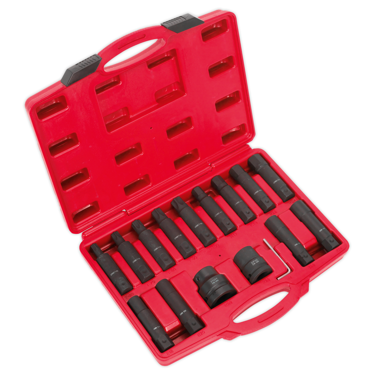 Sealey 16pc 3/4" & 1"Sq Drive Impact Hex, TRX-Star* & TRX-Star* Female Socket Bit Set SX098