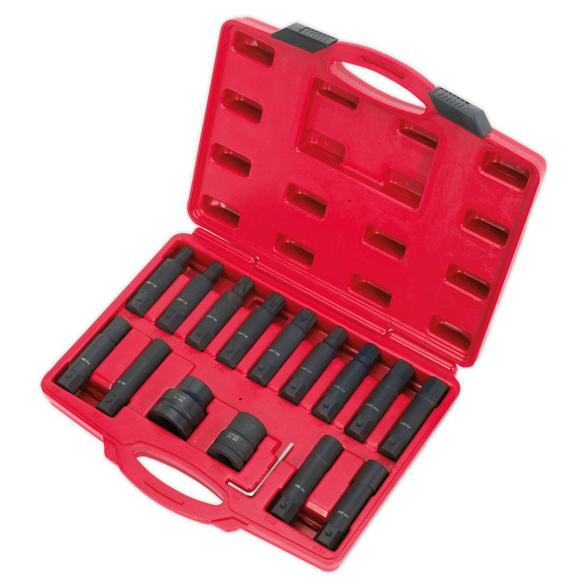 Sealey 16pc 3/4" & 1"Sq Drive Impact Hex, TRX-Star* & TRX-Star* Female Socket Bit Set SX098