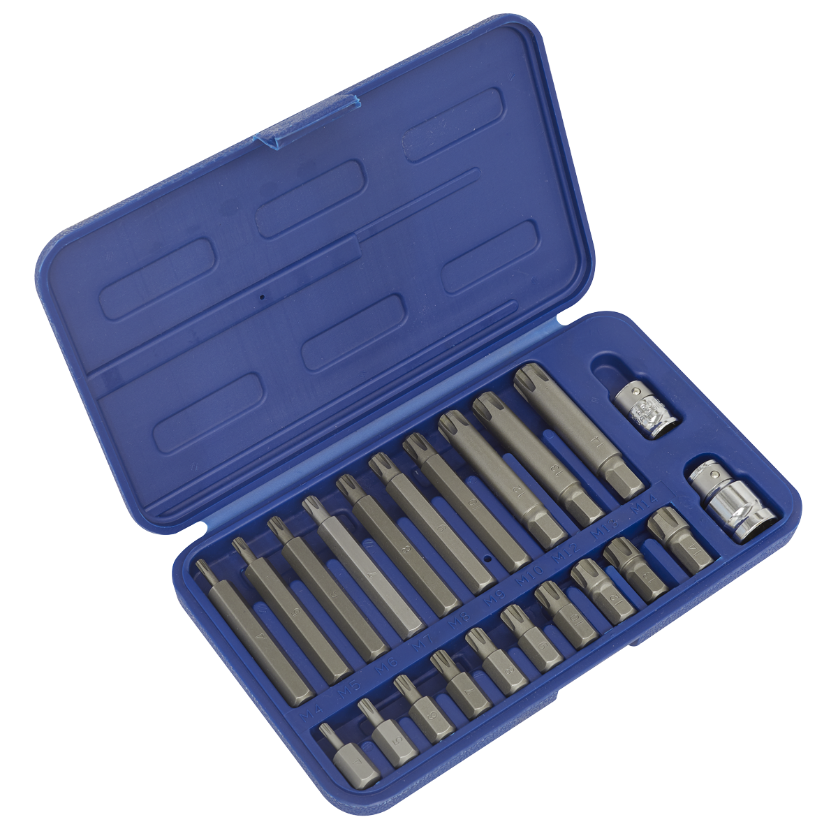 Sealey 22pc 3/8"Sq & 1/2"Sq Drive Ribe Set SX105