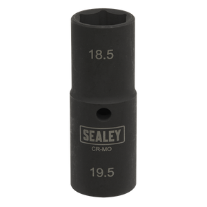 Sealey 80mm 1/2"Sq Drive 18.5/19.5mm Double Ended Deep Impact Socket SX1819