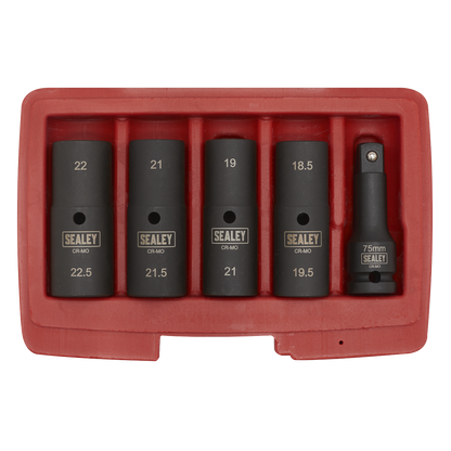 Sealey 5pc 80mm 1/2"Sq Drive Double Ended Deep Impact Socket Set SX1820
