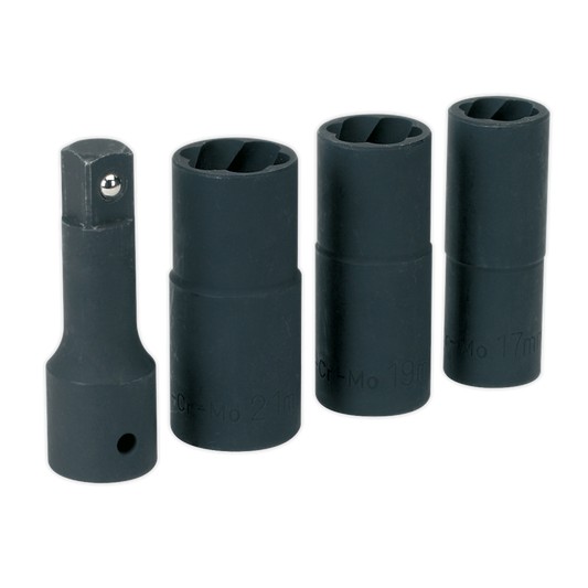 Sealey 4pc 1/2"Sq Drive Impact Wheel Nut/Removal Flip Socket Set SX271