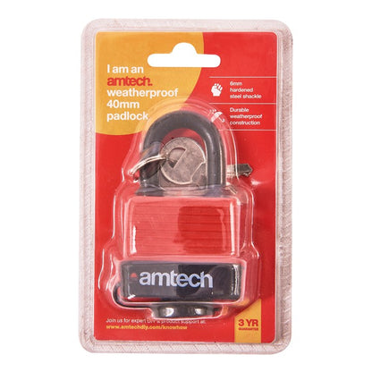Amtech 40mm Weatherproof padlock T0745