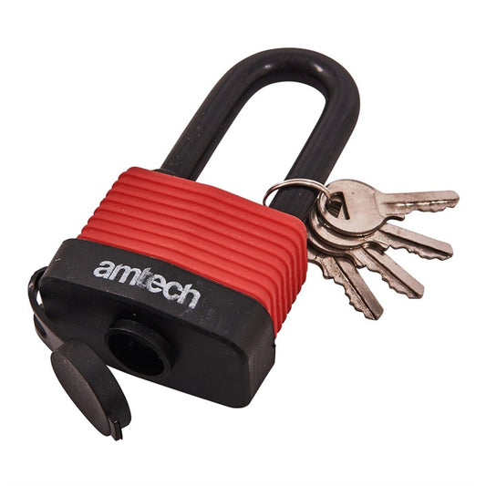 Amtech 50mm Long shackle weatherproof padlock T0765