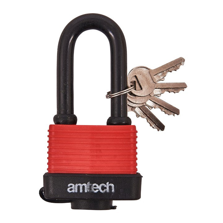Amtech 50mm Long shackle weatherproof padlock T0765