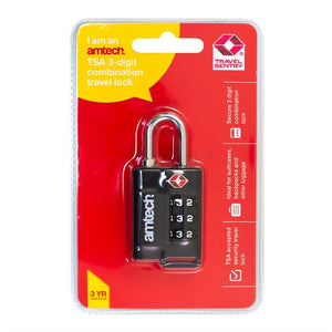 Amtech TSA-Approved combination travel padlock T1130