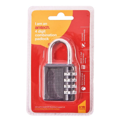 Amtech 4 Digit combination padlock T1140
