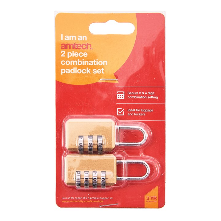 Amtech 2 Piece combination padlock set T1150